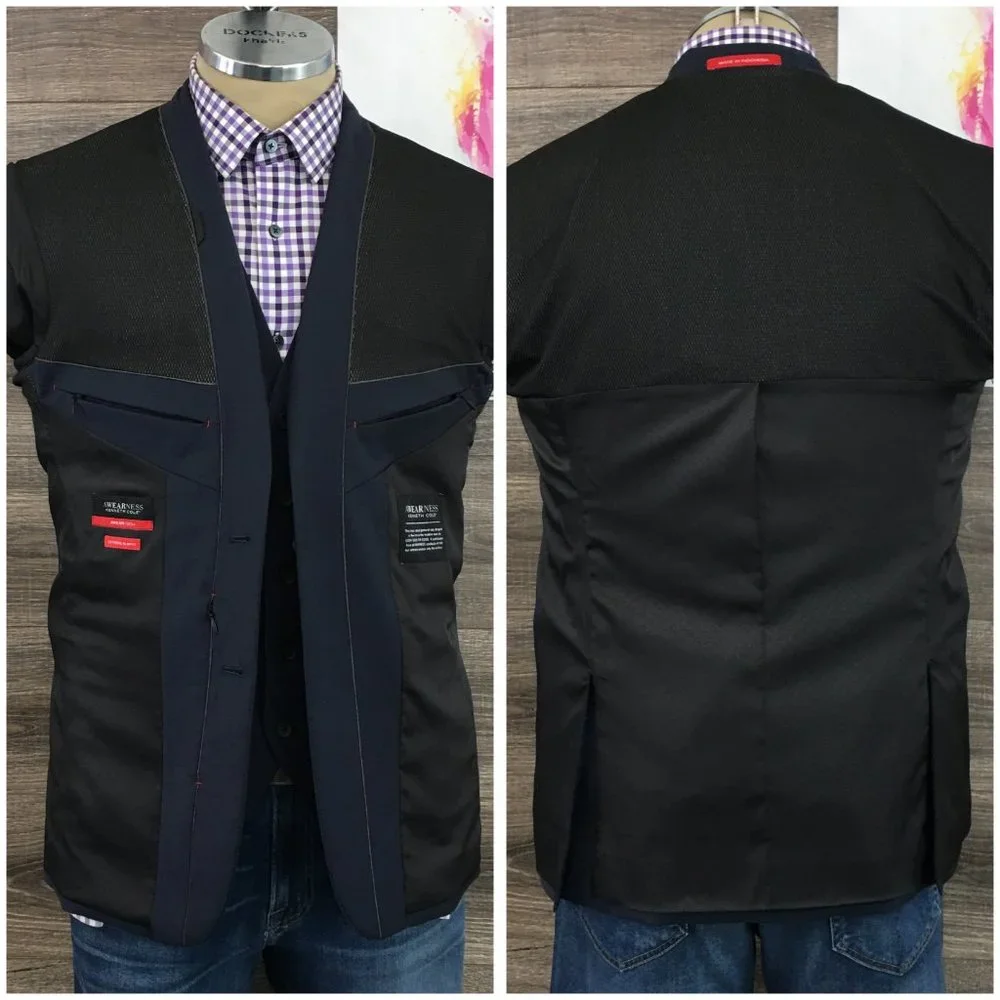 Kenneth Cole Mens Suit Jacket Vest Blazer Sport Coat Two Button‎ Wool 40R Slim